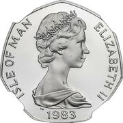 50 Pence - Elizabeth II Tourist Trophy Motorcycle Races; Platinum Proof obverse image