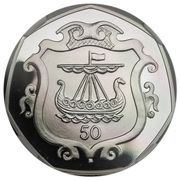 50 Pence - Elizabeth II College of Arms; Platinum Proof, United Kingdom, 1984 reverse image