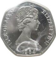 50 Pence - Elizabeth II Tourist Trophy Motorcycle Races; Silver Proof obverse image