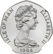 50 Pence - Elizabeth II Tourist Trophy Motorcycle Races; Platinum Proof obverse image