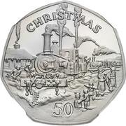 50 Pence - Elizabeth II Christmas; Platinum Proof, United Kingdom, 1984 reverse image