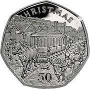 50 Pence - Elizabeth II Christmas; Silver Proof, United Kingdom, 1986 reverse image