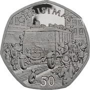 50 Pence - Elizabeth II Christmas; Silver Proof, United Kingdom, 1987 reverse image