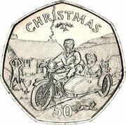 50 Pence - Elizabeth II Christmas, United Kingdom, 1988 reverse image