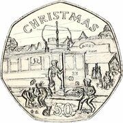 50 Pence - Elizabeth II Christmas, United Kingdom, 1989 reverse image