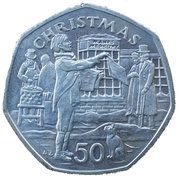 50 Pence - Elizabeth II Christmas, United Kingdom, 1992 reverse image
