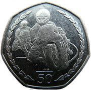50 Pence - Elizabeth II Tourist Trophy Motorcycle Races, United Kingdom, 1996-1997 reverse image