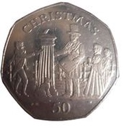 50 Pence - Elizabeth II Christmas, United Kingdom, 2001 reverse image