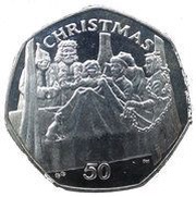 50 Pence - Elizabeth II Christmas, United Kingdom, 2002 reverse image