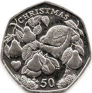 50 Pence - Elizabeth II 12 Days of Christmas, United Kingdom, 2005 reverse image