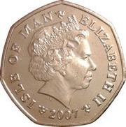 50 Pence - Elizabeth II TT Races obverse image