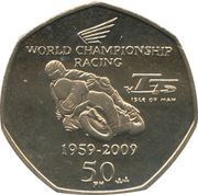 50 Pence - Elizabeth II World Championship Racing, United Kingdom, 2009 reverse image