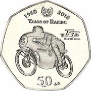 50 Pence - Elizabeth II Suzuki TT, United Kingdom, 2010 reverse image