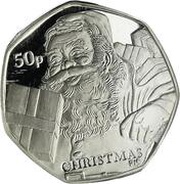 50 Pence - Elizabeth II Christmas; Silver Proof, United Kingdom, 2011 reverse image