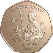 50 Pence - Elizabeth II Diamond Jubilee, United Kingdom, 2012 reverse image