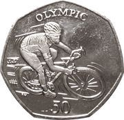 50 Pence - Elizabeth II Mark Cavendish Cycling, United Kingdom, 2012 reverse image