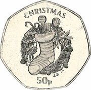 50 Pence - Elizabeth II Christmas, United Kingdom, 2013 reverse image