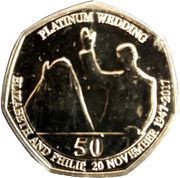 50 Pence - Elizabeth II Platinum Wedding - The New Bride, United Kingdom, 2017 reverse image