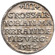 3 Groshen - Johann, Bohemia, 1544 reverse image