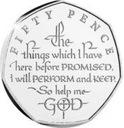 50 Pence - Elizabeth II The Coronation Oath, United Kingdom, 2018 reverse image