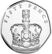 50 Pence - Elizabeth II Imperial State Crown, United Kingdom, 2018 reverse image