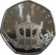 50 Pence - Elizabeth II The Coronation Coach, United Kingdom, 2018 reverse image