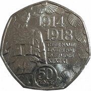 50 Pence - Elizabeth II WW1 Armistice Centenary, United Kingdom, 2018 reverse image