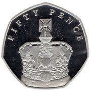 50 Pence - Elizabeth II Imperial State Crown; Silver Proof, United Kingdom, 2018 reverse image