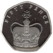 50 Pence - Elizabeth II St Edward's Crown; Silver Proof, United Kingdom, 2018 reverse image