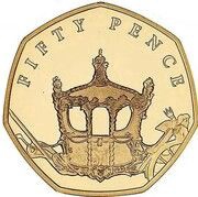 50 Pence - Elizabeth II The Coronation Coach; Gold Proof, United Kingdom, 2018 reverse image