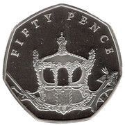 50 Pence - Elizabeth II The Coronation Coach; Silver Proof, United Kingdom, 2018 reverse image