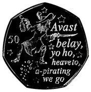 50 Pence - Elizabeth II Captain Hook, United Kingdom, 2019 reverse image