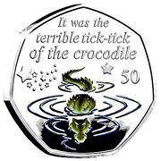 50 Pence - Elizabeth II Crocodile; Silver Proof, United Kingdom, 2019 reverse image
