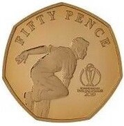 50 Pence - Elizabeth II Delivery Strike; Gold Proof, United Kingdom, 2019 reverse image