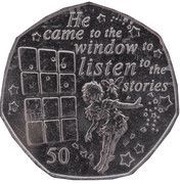 50 Pence - Elizabeth II Peter Pan at the window, United Kingdom, 2020 reverse image