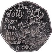 50 Pence - Elizabeth II The Jolly Roger, United Kingdom, 2020 reverse image