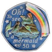 50 Pence - Elizabeth II The Mermaid; Silver Proof, United Kingdom, 2020 reverse image