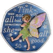50 Pence - Elizabeth II Tinker Bell; Silver Proof, United Kingdom, 2020 reverse image