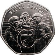 50 Pence- Elizabeth II 5th Portrait - Soldiers celebrating in Trafalgar Square, United Kingdom, 2020 reverse image