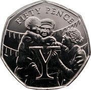 50 Pence - Elizabeth II 5th Portrait- A soldier returning home to his family, United Kingdom, 2020 reverse image