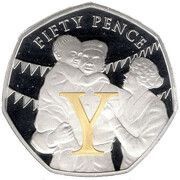 50 Pence - Elizabeth II VE Day - Y; Silver Proof, United Kingdom, 2020 reverse image