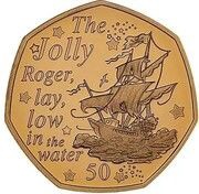 50 Pence - Elizabeth II The Jolly Roger; Gold Proof, United Kingdom, 2020 reverse image