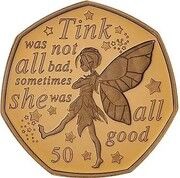 50 Pence - Elizabeth II Tinker Bell; Gold Proof, United Kingdom, 2020 reverse image