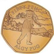 50 Pence - Elizabeth II Algy Pug; Gold Proof, United Kingdom, 2020 reverse image