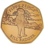 50 Pence - Elizabeth II Bill Badger; Gold Proof, United Kingdom, 2020 reverse image