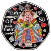 50 Pence - Elizabeth II Queen Of Hearts; Silver Proof, United Kingdom, 2021 reverse image