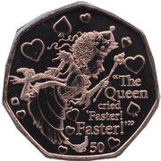 50 Pence - Elizabeth II The Red Queen, United Kingdom, 2021 reverse image