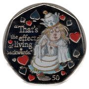 50 Pence - Elizabeth II The White Queen; colourised, United Kingdom, 2021 reverse image