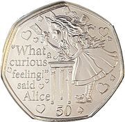 50 Pence - Elizabeth II Alice, United Kingdom, 2021 reverse image