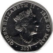 50 Pence - Elizabeth II Alice; Colourised obverse image